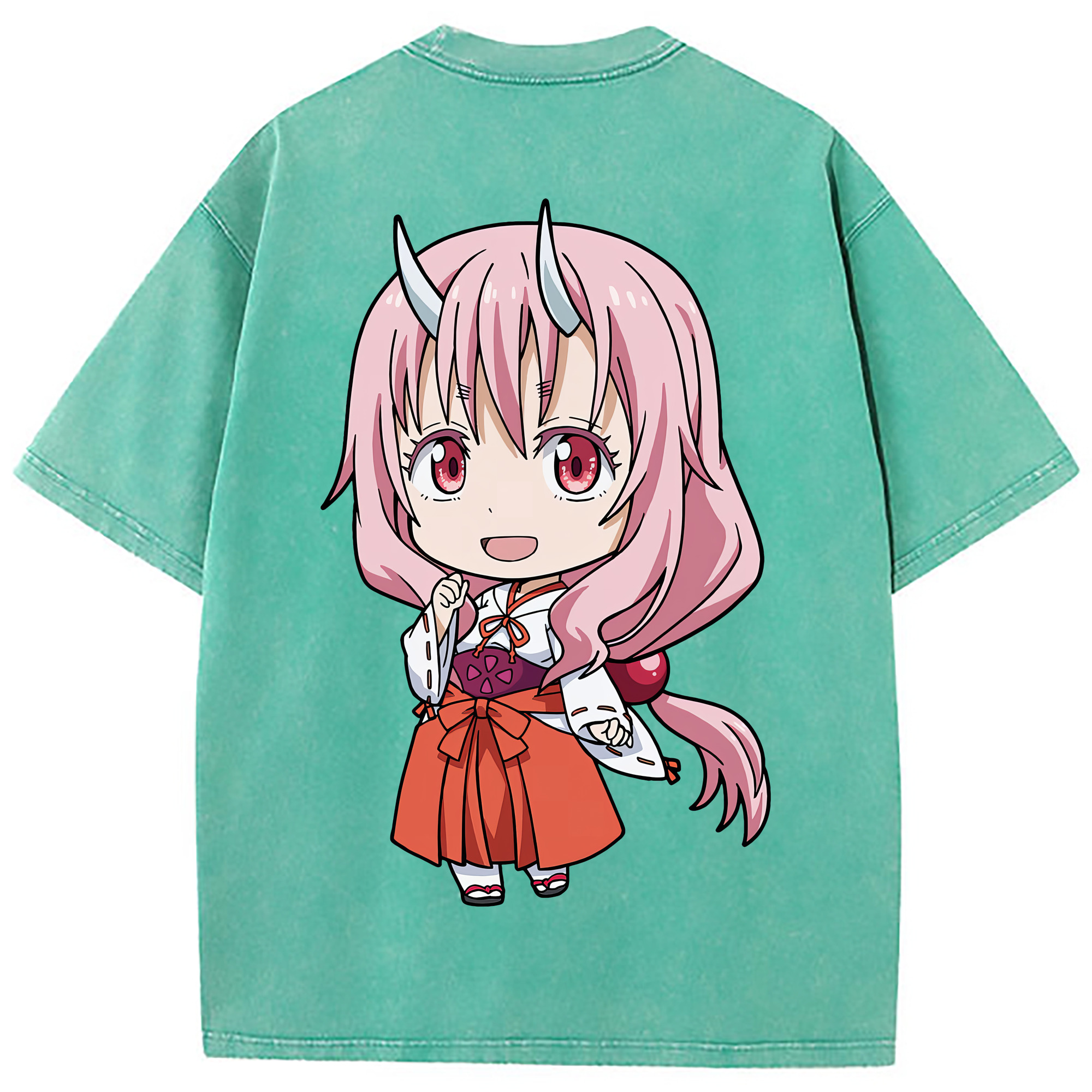 （画像用） 転スラ Regarding Reincarnated to Slime 綿100% ヴィンテージ風 半袖Tシャツ（背面プリント）
